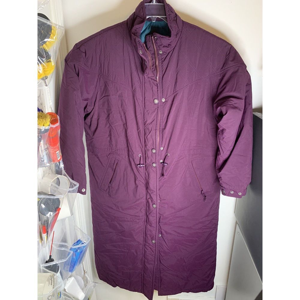 Vintage LL Bean Plum Goose‎ Down Long Parka Jacket Women's Size XL Coat